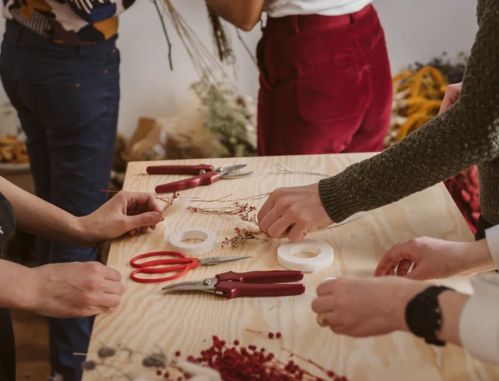 Atelier créatif fleurs séchées